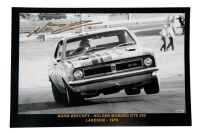 BEECHEY: A signed b/w photograph of Norm Beechey driving Holden Monaro GTS 350 at Lakeside c1970, signed by Beechey, 20cm high, 30cm wide