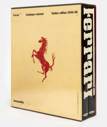 FERRARI: A two-volume book set titled 'Ferrari Catalogue Raisonn&eacute; 1946-1981' by Augusto Costantino (Golden Edition)