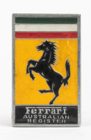 AUSTRALIAN REGISTER: A Ferrari 'Australian Register' grill badge, 7.5cm high, 5cm wide [Location: Melbourne]