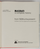 MASERATI: 'Maserati - A complete history from 1926 to the present' by Luigi Orsini & Franco Zagari, hardcover within slipcase [Location: Melbourne] - 2