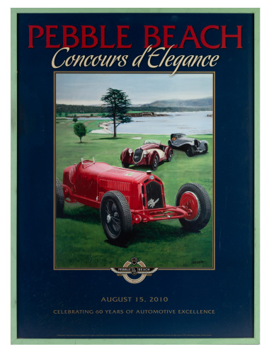 EVENT POSTERS: Two large framed event posters, 'Mille Miglia' & 'Pebble Beach'