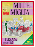 EVENT POSTERS: Two large framed event posters, 'Mille Miglia', and 'Pebble Beach' [Location: Melbourne] - 2