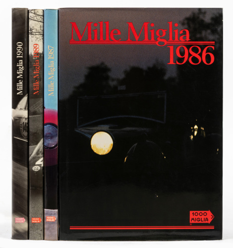 MILLE MIGLIA: Four hardcover Mille Miglia yearbooks, 1986, 87, 89, & 1990