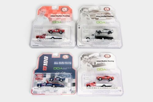 MOFFAT: Four DDA 1:64 scale Allan Moffat Racing model packs, featuring Ford ramp trucks and Mustangs