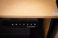 DESK: A large height adjustable work desk, made by Omnidesk, (Model No.20210111-368), 210cm wide, 81cm deep - 2