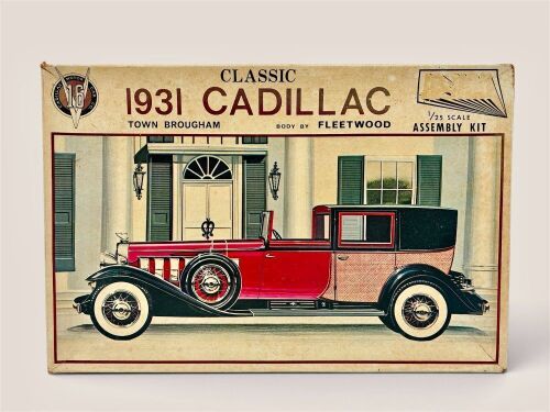 CADILLAC: A 1:25 scale plastic model kit of the 193 Cadillac V-16 Town Brougham by Jo-Han with original packaging [Location: Sydney]