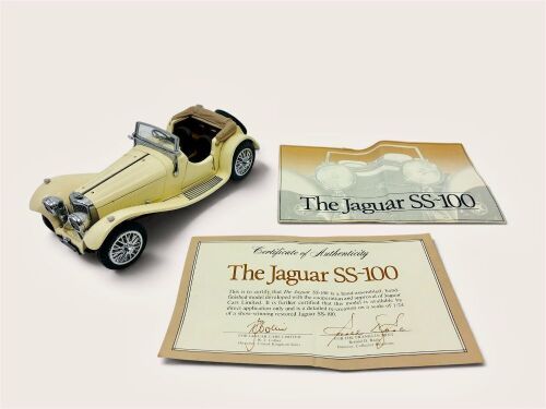 88 · JAGUAR SS 100: A 1:24 scale model of the Jaguar SS-100 by Franklin Mint with original packaging and certificate of authenticity [Location: Sydney]
