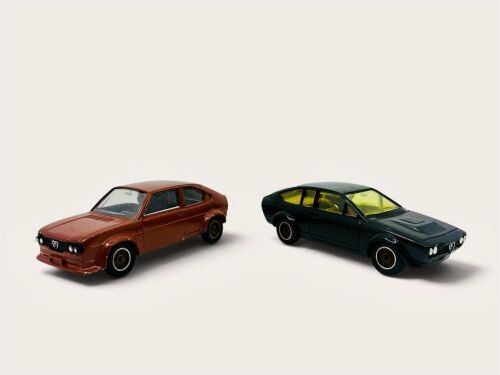 ALFA ROMEO: Two unboxed 1:43 scale models by Solido including an Alfetta GTV and an Alfasud [Location: Sydney]