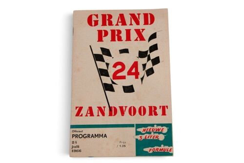 DUTCH GP: An official programme for the 24 July 1966 Dutch Grand Prix at Zandvoort, Netherlands, won by Jack Brabham [Location: Melbourne]