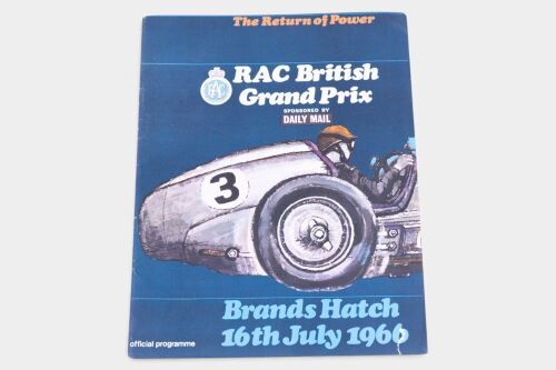 BRITISH GP: An official programme from the 16 July 1966 British Grand Prix at Brands Hatch won by Jack Brabham [Location: Melbourne]