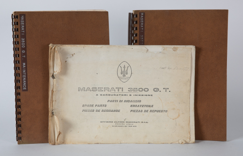 3500GT: Three re-printed documents relating to servicing and maintenance on the Maserati 3500 GT