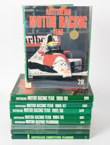 AUSTRALIAN MOTORSPORT: A group of nine Australian motorsport hardcover annual yearbooks