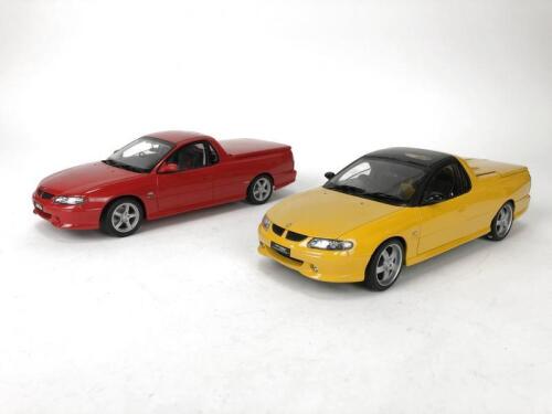 HOLDEN: Pair of 1:18 scale Holden Utes produced by Classic Carlectables. (NB description)