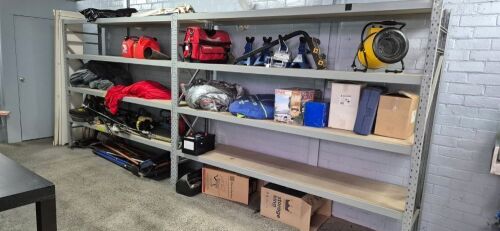 SHELVES: Three commercial shelves units, each measure 200cm high, 250cm wide, 60cm deep