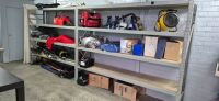 SHELVES: Three commercial shelves units, each measure 200cm high, 250cm wide, 60cm deep