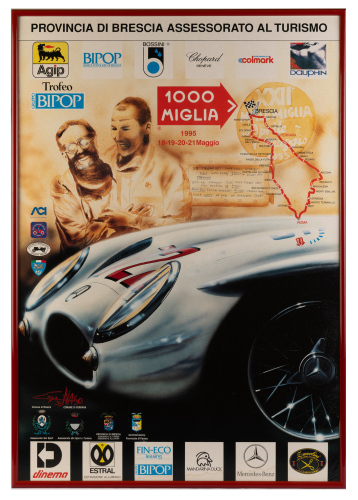 MILLE MIGLIA: Two large Mille Miglia posters, 1995 & 2013. Each measure 101.5cm high, 71cm wide