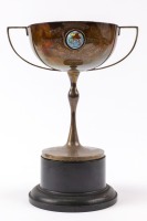 TRIUMPH CUP: A large twin-handled trophy for the Plymouth Motor Clubs Triumph Cup Trial 1935, 'Won by R.Rolfe, 20th October 1935' [Location: Perth]