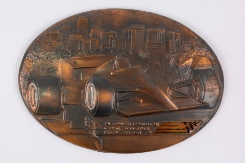 AGP: A 1985 Australian Formula One Grand Prix Adelaide commemorative wall plaque [Location: Perth]