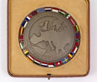 MONTE CARLO: An original Silver and enameled badge of the XIIIth Rally of Monte Carlo 1934, made by Fraisse-Demey, Paris, in original box [Location: Perth] - 2