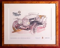 BENTLEY: An original watercolour of Peter Briggs 1922 Bentley 3-Litre Speed Model Tourer, this was presented when the car was exhibited at Monte Carlo[Location: Perth]