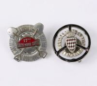 MONTE CARLO: Two original enamelled lapel badges for the Monte Carlo Rally, one marked 1938 [Location: Perth]