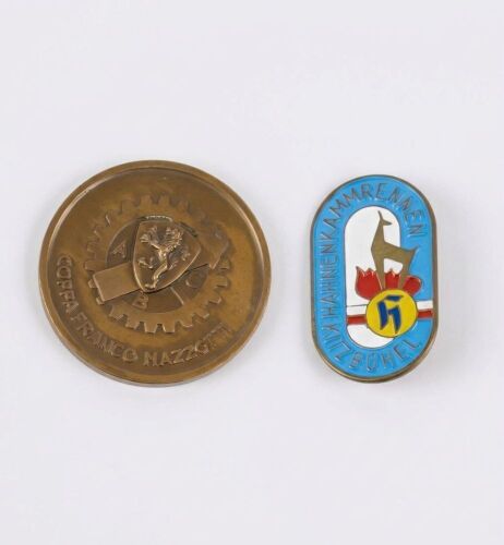BADGES: Two items including a Hahnenkammrennen Kitzbühel Austria badge and a Coppa Franco Mazzoti Cup medallion [Location: Perth]