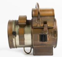 HEADLIGHT: A Phare Bleriot (France) brass No.2478 headlamp, lens width 16.5cm (6.5 inches), mounting bracket width approx. 22cm, overall height 32cm [Location: Melbourne] - 5