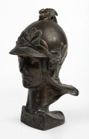 MASCOT: An early solid bronze 'Minerva' helmeted Roman Goddess car mascot, [Location: Melbourne] SALEROOM NOTICE