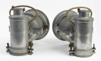 HEADLAMPS: Two large cast aluminum ECL branded headlamps, lens width 16.5cm, height to handle top 30cm, unit length 33cm [Location: Melbourne] - 4