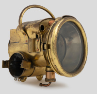 HEADLAMP: A c1900s B.R.C (France) No.10 brass headlamp, lens with 14cm, unit length 22cm [Location: Melbourne] - 2