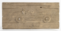 ALFA ROMEO: A c1930s Alfa Romeo P3 side profile plaster impression plaque, 21cm high, 46cm wide [Location: Melbourne]