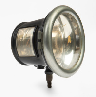 HEADLAMP: A Gray & Davis (USA) headlamp, lens width 14.5cm, with square lens in housing [Location: Melbourne]