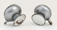 PILLAR LAMPS: Two matching chrome pillar lamps with mirror backing, convex lens width 10cm, mirror lens width 9cm [Location: Melbourne] - 2