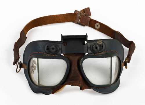 GOGGLES: A pair of RAF WWII era MkVII aviation goggles, inscribed 'AM 22C/826 2022'