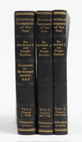 ELECTRICAL EQUIPMENT OF THE CAR: A rare 1926 three volume copy of 'Electrical Equipment of the car' by Herbert J Butler & Hugh Butler