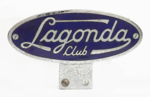 LAGONDA: An oval 'Lagonda Club' enamel badge, 13cm wide