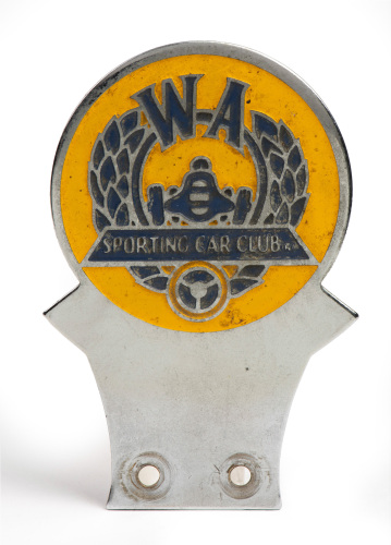 W.A.S.C.C: A Western Australia Sporting Car Club badge, 10.2cm high