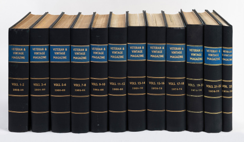VETERAN & VINTAGE MAGAZINE: An extensive collection of UK magazine 'Veteran & Vintage', all copies wonderfully bound in hardcover books, includes all volumes from one to 23