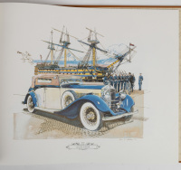 ROLLS-ROYCE: 'The Spirit - Celebrating 75 Years of the Rolls-Royce Motor Car' by Ken Dallison, oversized leatherbound hardcover book in slipcase, limited edition (82/2000), signed by artist Ken Dallison [Location: Melbourne] - 4