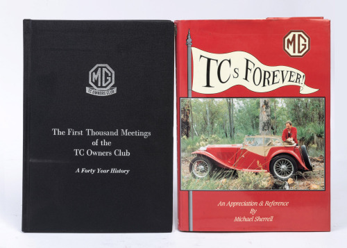 MG: Two hardcover books relating to the MG TC