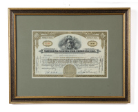 AUSTIN: An American Austin Car Company stock bond certificate, dated 1931, mounted, framed & glazed, frame 34cm high, 43cm wide [Location: Melbourne]