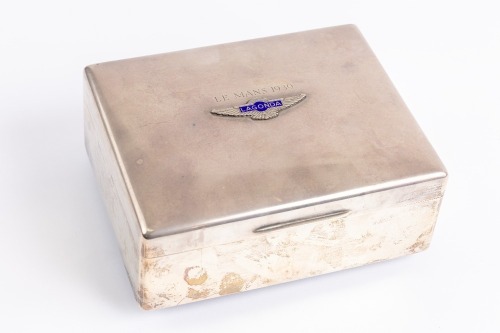 LAGONDA: A fine sterling silver presentation case by Mappin & Webb presented to Lord Waleran by the chairman of Lagonda Motors, commemorating the achievements of the 3rd & 4th placing Lagonda drivers of the 24 Hours of Le Mans 1939 [Location: Perth]