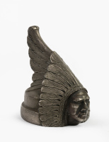 PONTIAC: A c1926 Pontiac Indian Head Chief radiator cap mascot, 9cm high, width 7cm [Location: Melbourne]