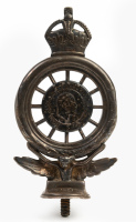 RAC: A c1900s RAC (UK) brass members badge with enamel Union Jack to reverse, stamped 'B1631', crown finial, winged motif, 19cm high [Location: Melbourne] - 2
