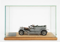 ROLLS-ROYCE: A metal, possibly kit form Rolls-Royce Silver Ghost model, 19cm long, in glass display case [Location: Melbourne] - 2