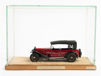 LANCIA: A Togi 1:23 scale 1927 Lancia Dilambda Torpedo in red paintwork, in glass case display [Location: Melbourne]