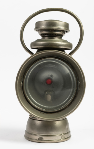 HEADLAMP: A c1910s S. Smith & Sons (UK) headlamp, convex lens width 12cm, height 32cm