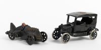 MODELS: Two cast iron model cars, both 15cm long, date of manufacture unknown [Location: Melbourne]