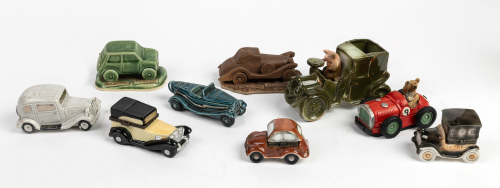 MODELS: A group of assorted mostly porcelain model vintage & veteran cars, all approx. 9cm long