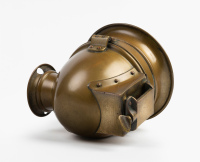 LAMP: A brass either spot or pillar lamp, lens width 9.5cm, 12cm long [Location: Melbourne] - 2